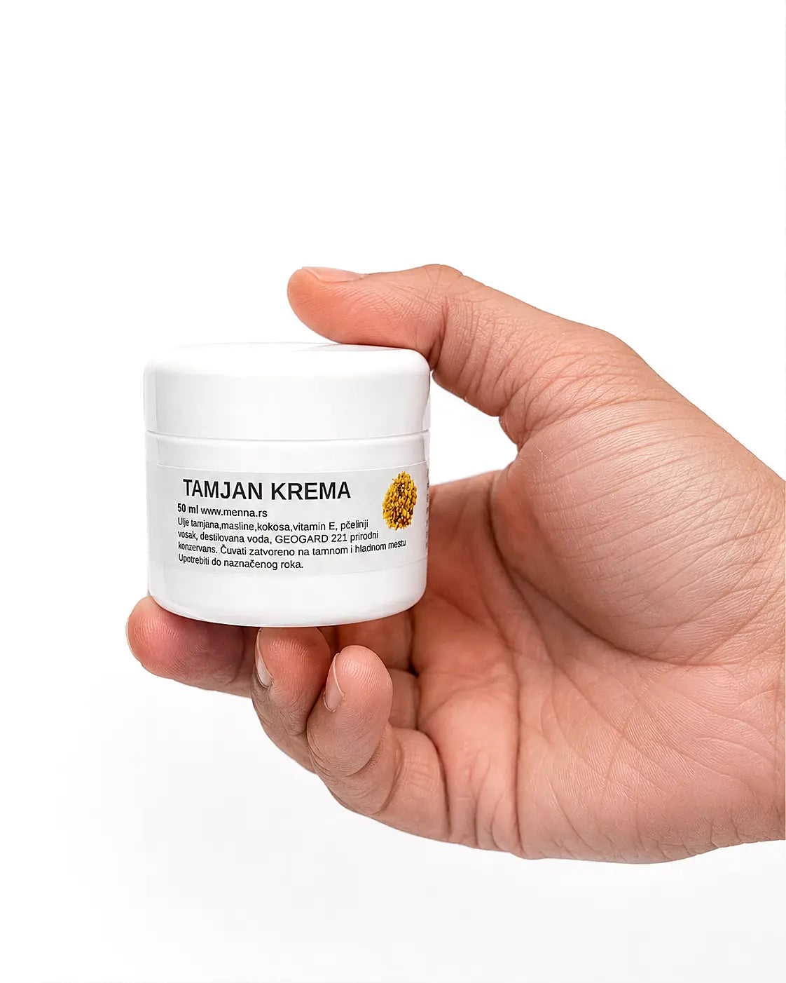 Stvarna MENNA Tamjan teglica od 50 ml u ruci